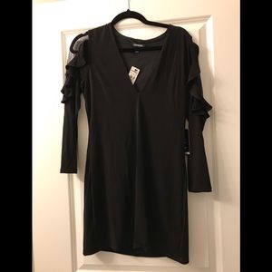 Express Long Sleeve Ruffle Bodycon Mini Dress